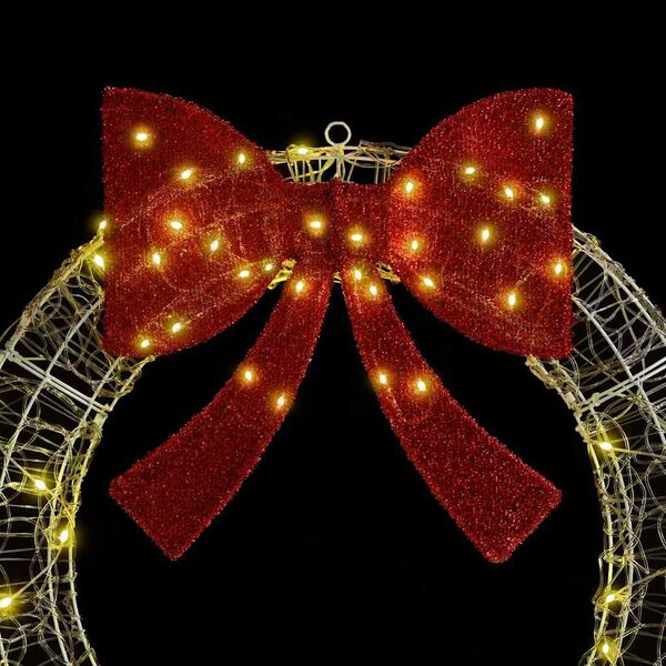 vidaXL Krans med 150 LED'er Varm hvid 120 cm Akryl