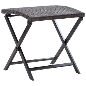 vidaXL foldbar skammel polyrattan brun