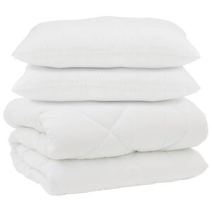 vidaXL Dyne med puder med pude 3 pcs Hvid Mikrofiber og Dunfjer