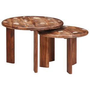 vidaXL Nesting Kaffeborde 2 pcs Flerfarvet Solid genvundet tr&aelig;