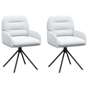 vidaXL Svingende Spisestole 2 stk. Kunstl&aelig;der Hvid 59 x 59,5 x 90 cm