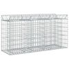 vidaXL Gabion h&oslash;jbed 150 x 50 x 80 cm Galvaniseret st&aring;l S&oslash;lv