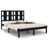 vidaXL sengeramme 140x190 cm massivt fyrretr&aelig; sort