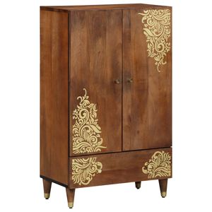vidaXL Highboard Brun 60 x 33 x 100 cm Massivt mangotr&aelig;
