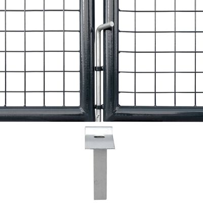 vidaXL havelåge i trådnet galvaniseret stål 289 x 150 cm grå