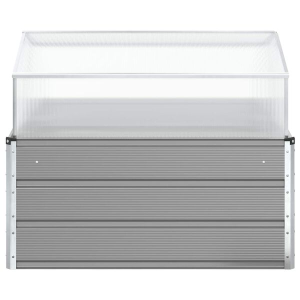 vidaXL Plantekasse Lysegr&aring; 100 x 100 x 77 cm Galvaniseret st&aring;l