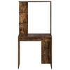 vidaXL Bord med hylde Røget eg 78,5 x 37 x 154,5 cm Konstrueret træ