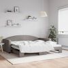 vidaXL daybed med udtr&aelig;k 100x200 cm stof gr&aring;brun