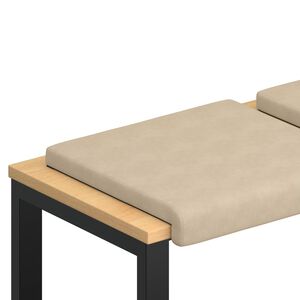 vidaXL B&aelig;nkpude 2 stk. Microfiber Cremefarvet Dybde 35 cm