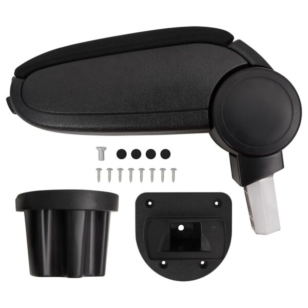 vidaXL armlæn til bil 13,5x32,5x(31-46,5) cm ABS sort