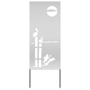 vidaXL Have privatliv sk&aelig;rm S&oslash;lv 50 x 140 cm Galvaniseret st&aring;l