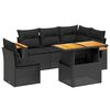 vidaXL sofas&aelig;t til haven 6 dele med hynder polyrattan sort