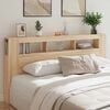 vidaXL sengegavl 200x18,5x103,5 cm LED-lys konstrueret tr&aelig; sonoma-eg