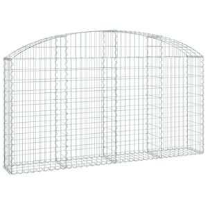 vidaXL buet gabionkurv 200x30x100/120 cm galvaniseret jern