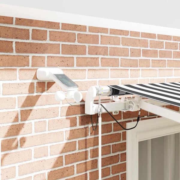 vidaXL markise m. LED 300x250 cm automatisk betjening antracitgr&aring; hvid