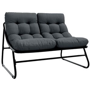 vidaXL Havem&oslash;bler med pude Sort 110 x 81 x 71 cm Pulverlakeret st&aring;l