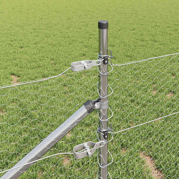 vidaXL Hegnsp&aelig;l S&oslash;lv 10 x 0,8 m (25 mm net) St&aring;l