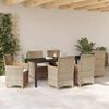 vidaXL Have Spisebordss&aelig;t 7 pcs Beige polyrattan