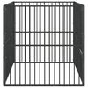 vidaXL hundeg&aring;rd 4 paneler galvaniseret st&aring;l sort