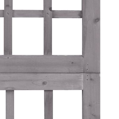 vidaXL 5-panels rumdeler/espalier 201,5x180 cm massivt grantræ grå