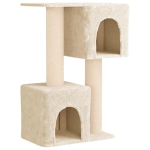 vidaXL Kattetr&aelig; med sisal klatreposter Cremefarvet 114 cm