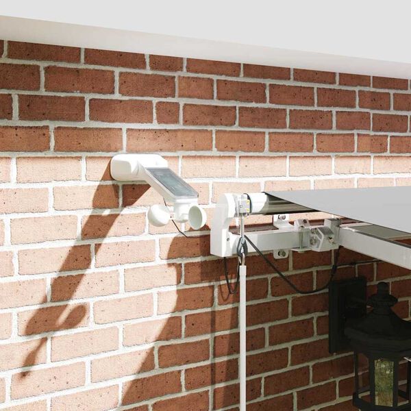 vidaXL Markiseramme med LED -strimmellys Hvid 400 &times; 350 cm Aluminium