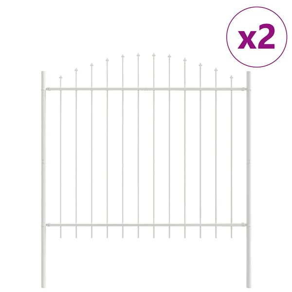 vidaXL Havehegn 2 pcs Hvid 170 x 165 cm Pulverlakeret st&aring;l