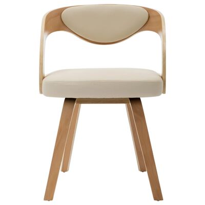 vidaXL spisebordsstole 4 stk. bøjet træ og kunstlæder cremefarvet