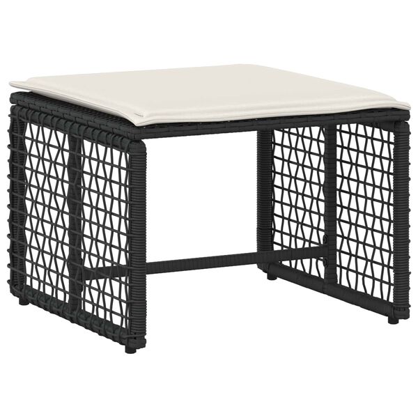 vidaXL Have m&oslash;bel s&aelig;t med pude 5 pcs Sort og Hvid