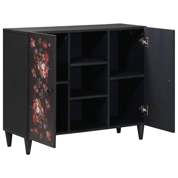 vidaXL Opbevaringsskabe Flerfarvet 90 x 33,5 x 75 cm Massivt mangotræ