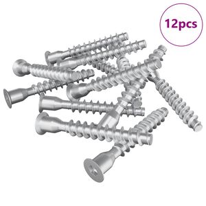 vidaXL Bekr&aelig;ftelsesskruer 12 pcs S&oslash;lv &Oslash;7 x 50 mm Metal