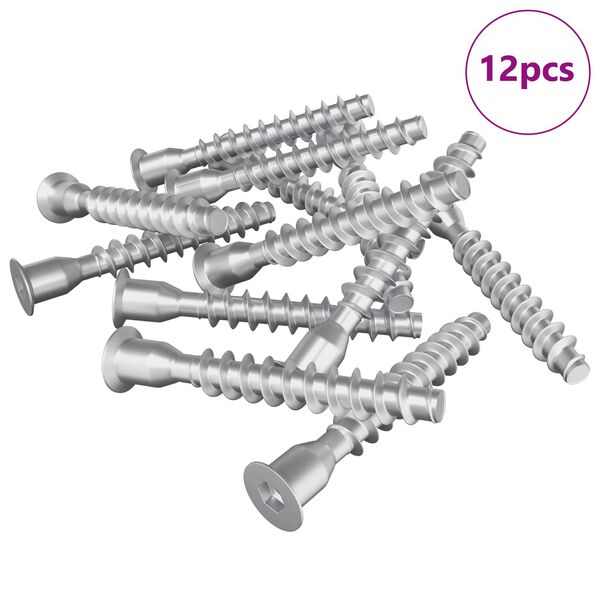 vidaXL Bekr&aelig;ftelsesskruer 12 pcs S&oslash;lv &Oslash;7 x 50 mm Metal