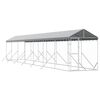 vidaXL udend&oslash;rs hundeg&aring;rd med tag 2x14x2,5 m galvaniseret st&aring;l s&oslash;lv