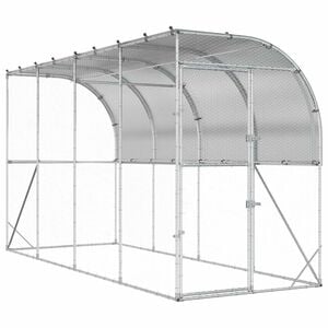 vidaXL H&oslash;nsehus Mod V&aelig;g S&oslash;lv 600 x 150 x 215 cm Galvaniseret st&aring;l