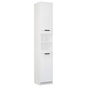 vidaXL badev&aelig;relsesskab 32x34x188,5 cm konstrueret tr&aelig; hvid