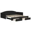 vidaXL daybed med udtr&aelig;k og skuffer 100x200 cm stof sort