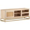 vidaXL tv-bord 110x30x40 cm massivt mangotr&aelig; og jern