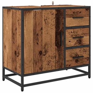 vidaXL Badev&aelig;relsesskab Gammelt tr&aelig; 65 x 33 x 60 cm Konstrueret tr&aelig;