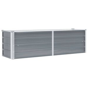vidaXL forh&oslash;jet plantekasse 160x40x45 cm galvaniseret st&aring;l gr&aring;