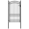 vidaXL hegnsl&aring;ge Emmen med buet top st&aring;l 100x123,5 cm sort