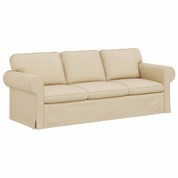 vidaXL Sofa Creme 215 x 82 x 80 cm Stof