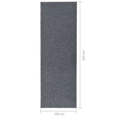 vidaXL snavsbestandig tæppeløber 100x350 cm grå