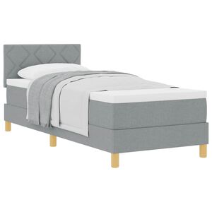 vidaXL Box spring seng med pude Lysegr&aring; 80 x 200 cm Stof