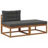 vidaXL Sektionel sofa enheder med pude 2 Stk Naturfarvet