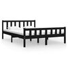 vidaXL sengeramme 135x190 cm Double massivt fyrretr&aelig; sort