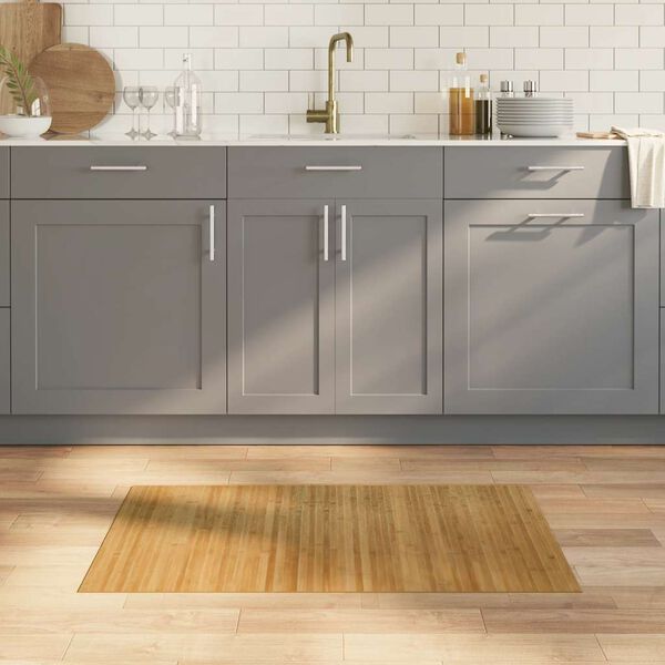 vidaXL gulvt&aelig;ppe 60x100 cm rektangul&aelig;r bambus naturfarvet