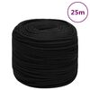 vidaXL arbejdsreb 6 mm 25 m polyester sort