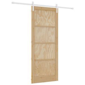 vidaXL Skyded&oslash;r 86 x 211 cm Massivt fyrretr&aelig; Natur og hvid