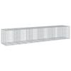 vidaXL gabionkurv med cover 550x100x100 cm galvaniseret jern