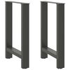 vidaXL spisebordsben antracit 2 stk. 60 x (72-73) cm st&aring;l